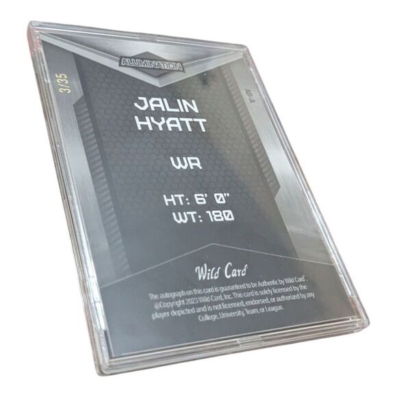 2023 Wild Card Alumination Jalin Hyatt SP Green Snakeskin Auto RC /35 Giants‎ - Picture 2 of 3